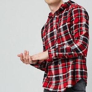 Forever 21 plaid checkered button up hoodie